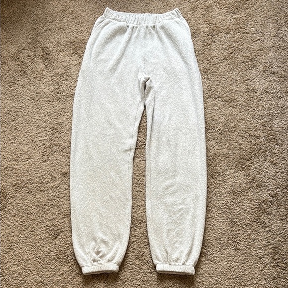 Leset Teddy Jogger Lounge Sweatpants in Cement Light Grey - Picture 2 of 12